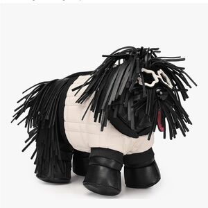 Black Shaggy Showdog Fringed 3D Dog Shaped Crossbody Bag